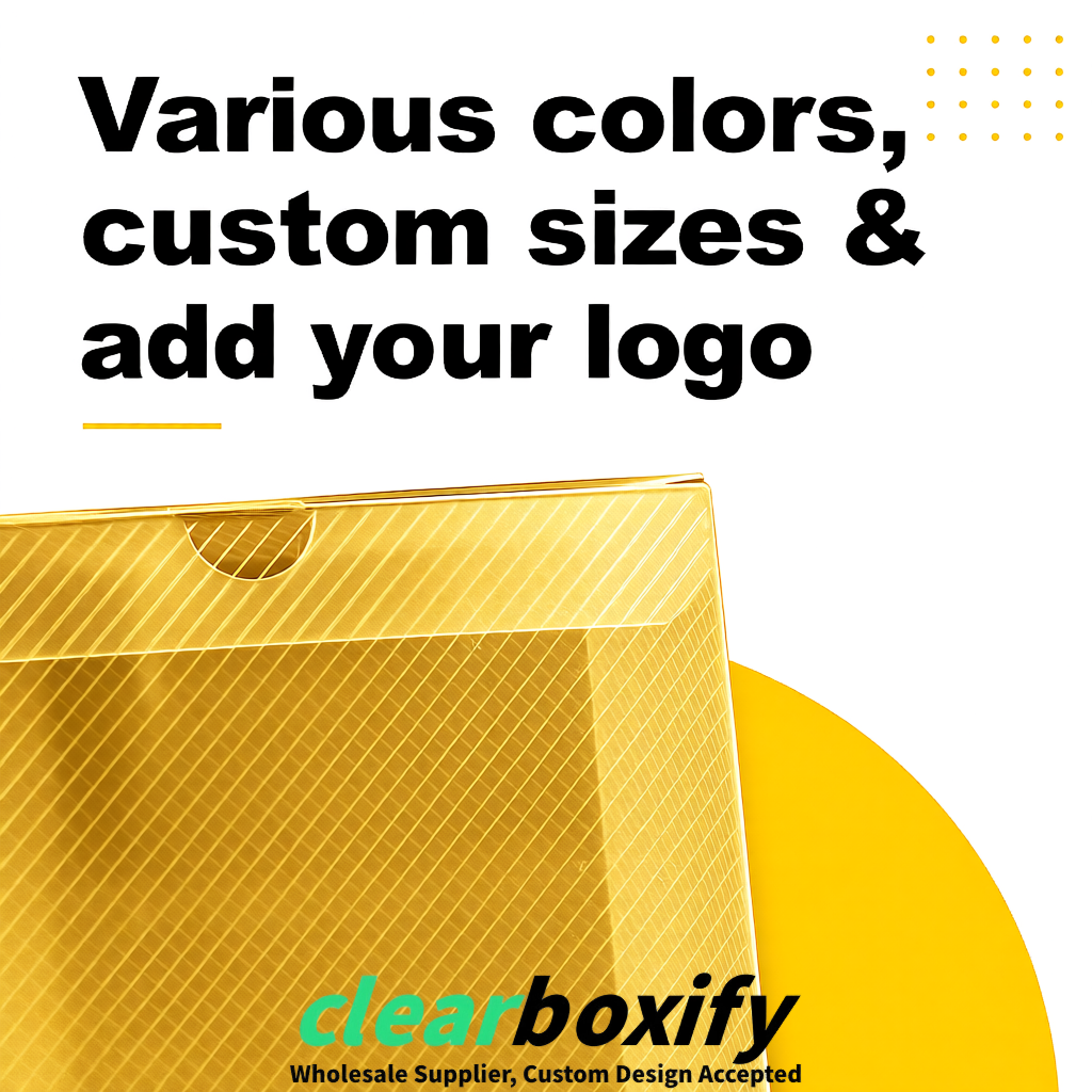 Gold Matte PP Frosted & Diagonal Texture Boxes with Diagonal Texture