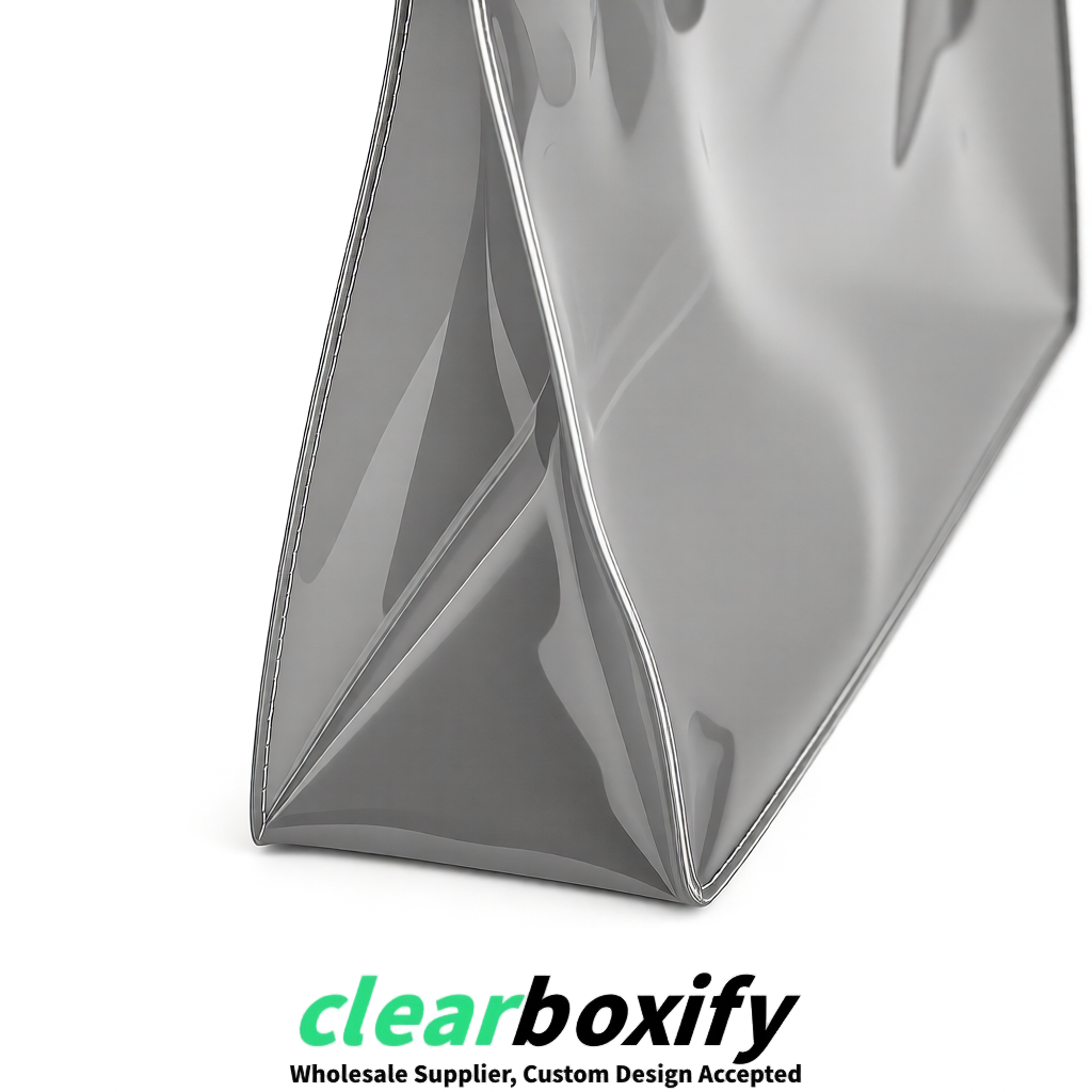 Gray EVA/PVC Cosmetic Bags | OEM/ODM Clear Zipper Makeup Pouches