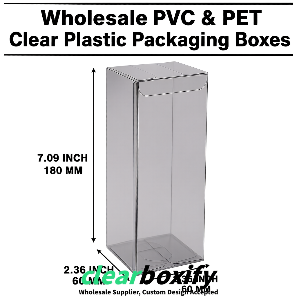 PPWR-Aligned Gray Translucent PVC & PET Boxes 60x60x180mm 76x76x76mm 70x70x70/100/120mm