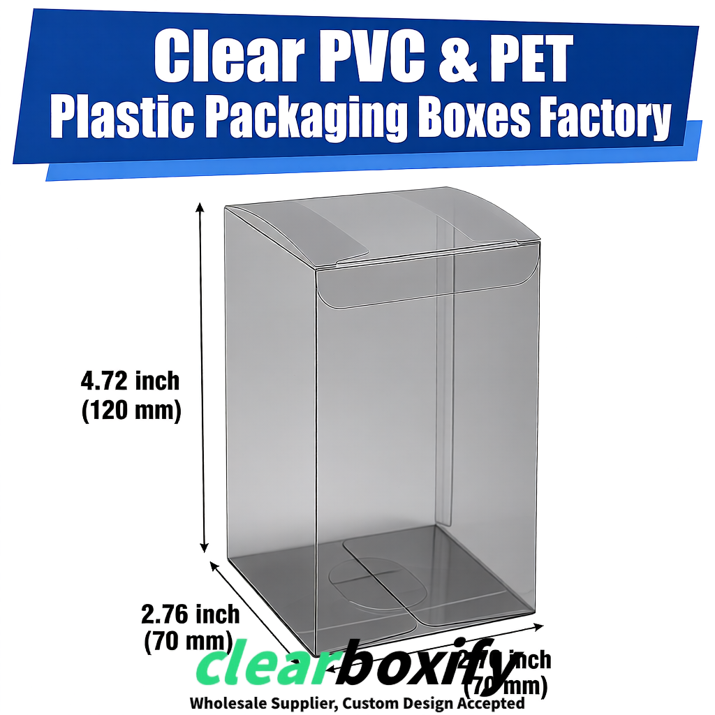 PPWR-Aligned Gray Translucent PVC & PET Boxes 60x60x180mm 76x76x76mm 70x70x70/100/120mm