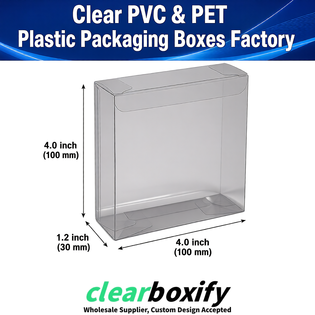 Wholesale Gray Clear PVC & PET Boxes 90x90x90mm 100x100x30/50/100mm