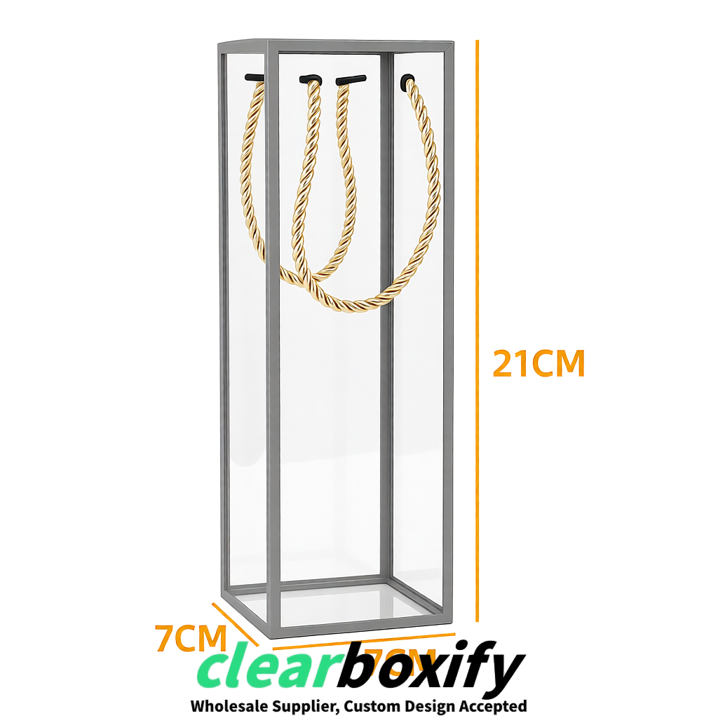 Gray Private Label Clear PVC, PP, PET Tote Bags & Handbags Wholesale