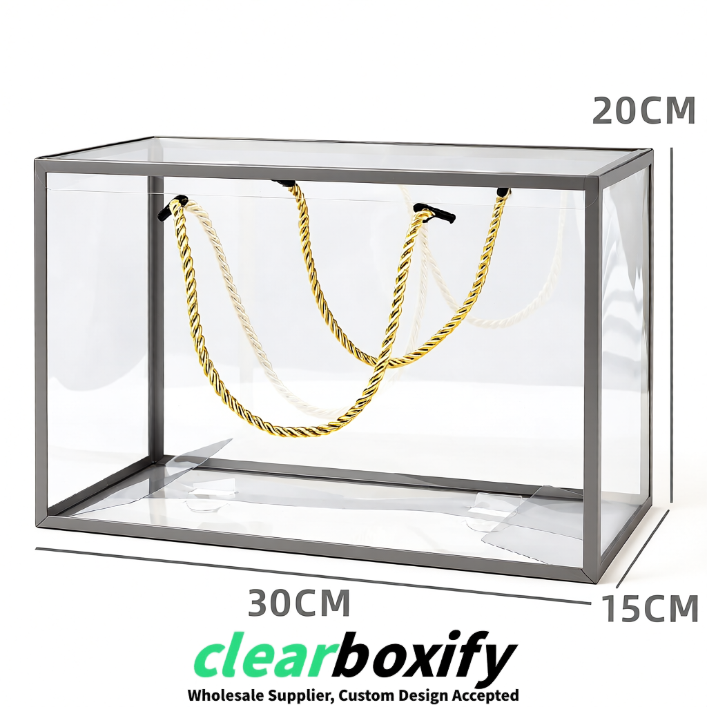 Gray Private Label Clear PVC, PP, PET Tote Bags & Handbags Wholesale