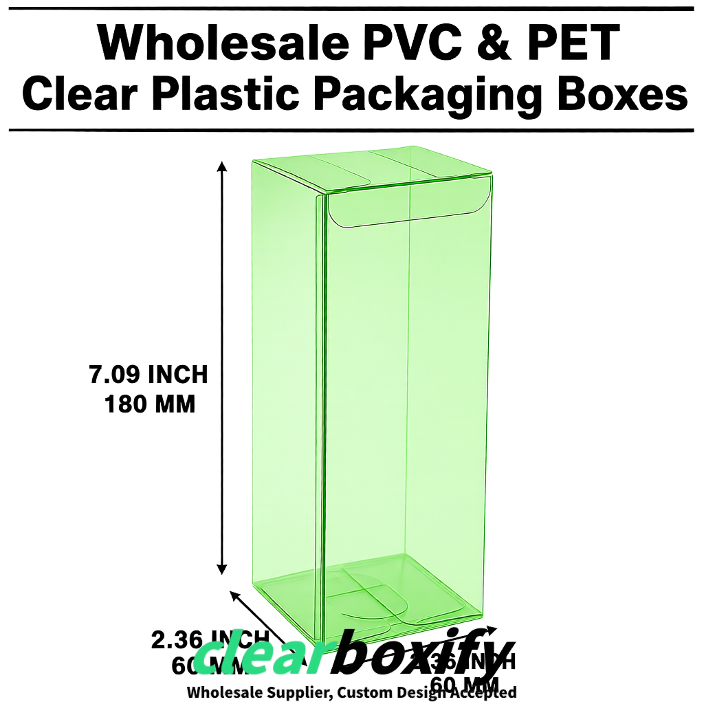 PPWR-Aligned Green Translucent PVC & PET Boxes 60x60x180mm 76x76x76mm 70x70x70/100/120mm
