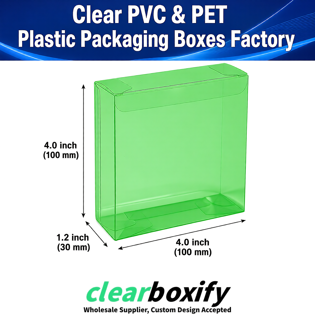Wholesale Green Clear PVC & PET Boxes 90x90x90mm 100x100x30/50/100mm