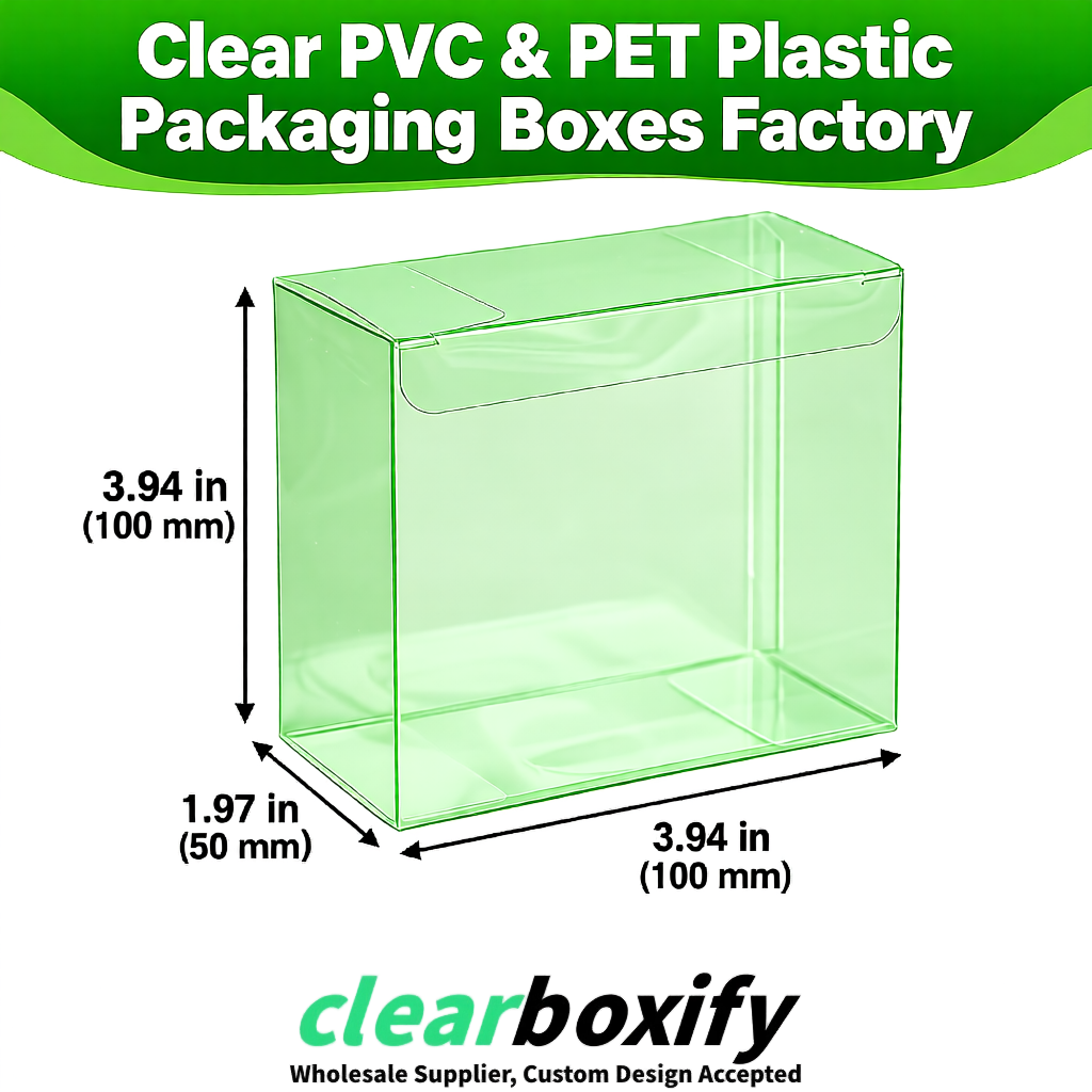 Wholesale Green Clear PVC & PET Boxes 90x90x90mm 100x100x30/50/100mm