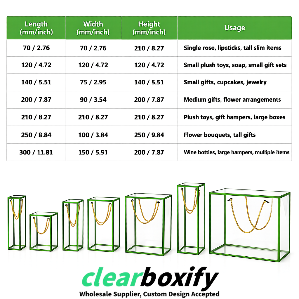 Green Private Label Clear PVC, PP, PET Tote Bags & Handbags Wholesale