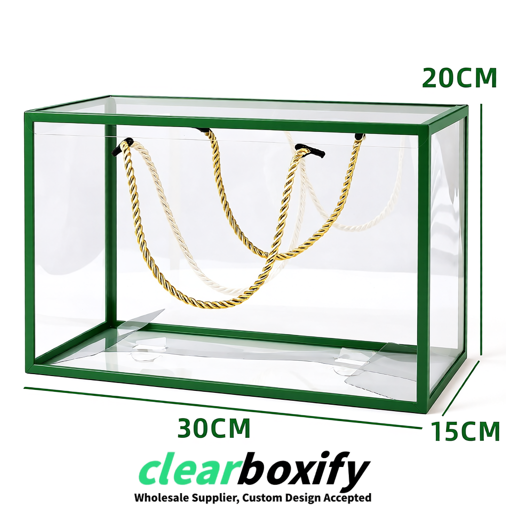 Green Private Label Clear PVC, PP, PET Tote Bags & Handbags Wholesale