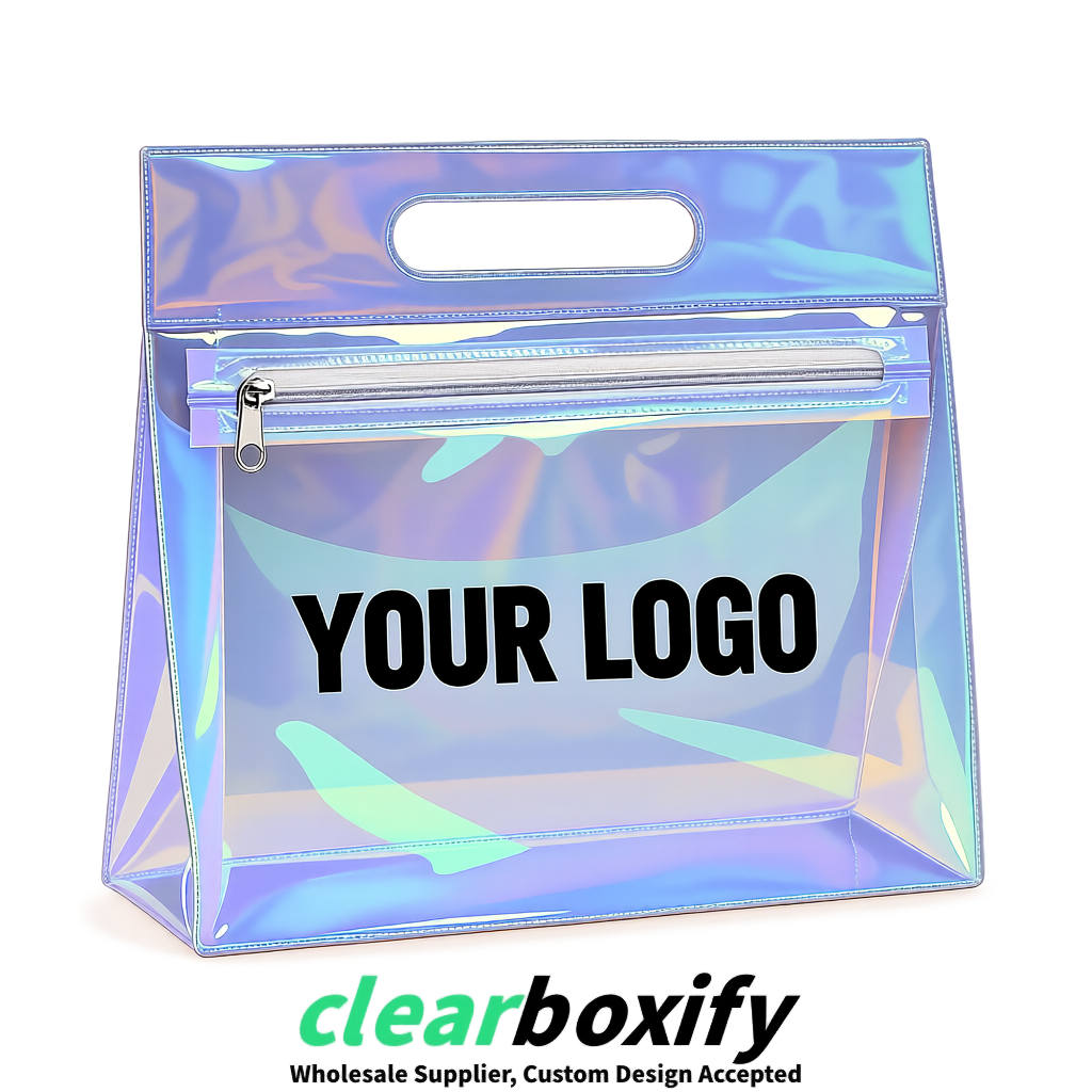 Holographic EVA/PVC Cosmetic Bags | OEM/ODM Clear Zipper Makeup Pouches