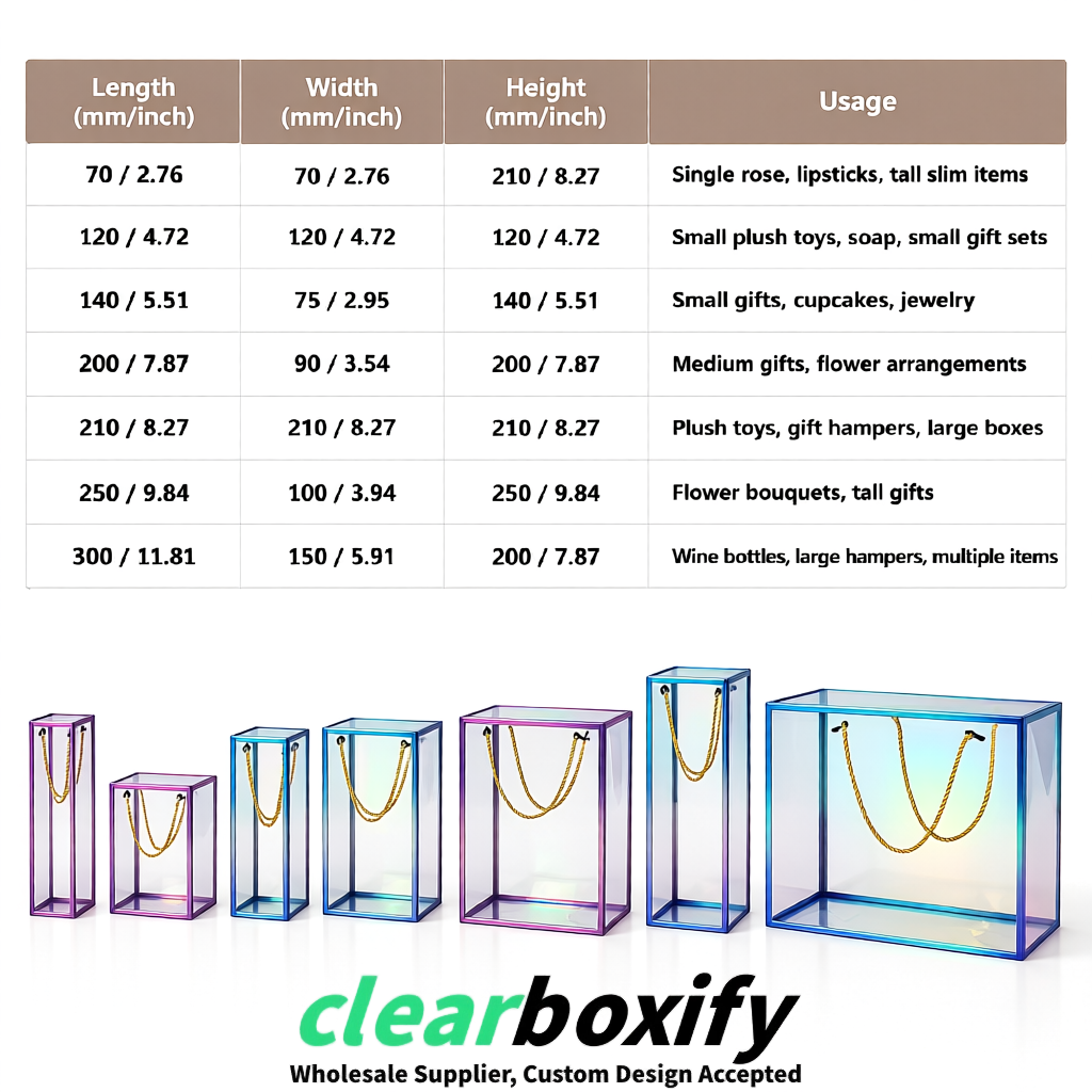 Iridescent Private Label Clear PVC, PP, PET Tote Bags & Handbags Wholesale