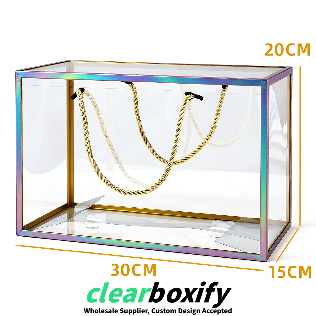 Iridescent Private Label Clear PVC, PP, PET Tote Bags & Handbags Wholesale