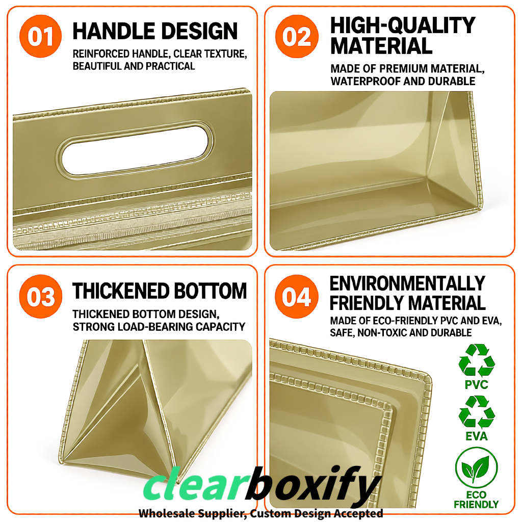 Khaki EVA/PVC Cosmetic Bags | OEM/ODM Clear Zipper Makeup Pouches Khaki EVA/PVC Cosmetic Bags | OEM/ODM Clear Zipper Makeup Pouches