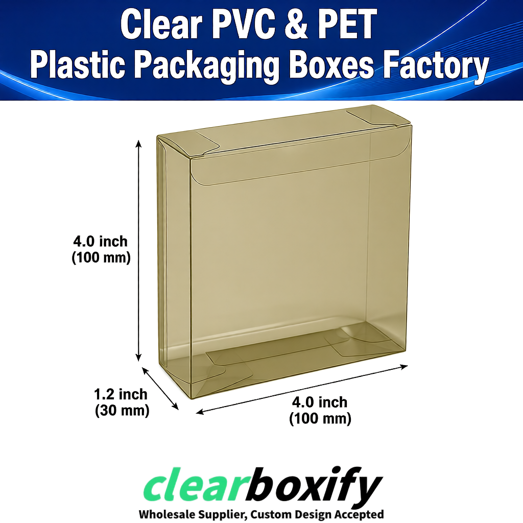 Wholesale Khaki Clear PVC & PET Boxes 90x90x90mm 100x100x30/50/100mm