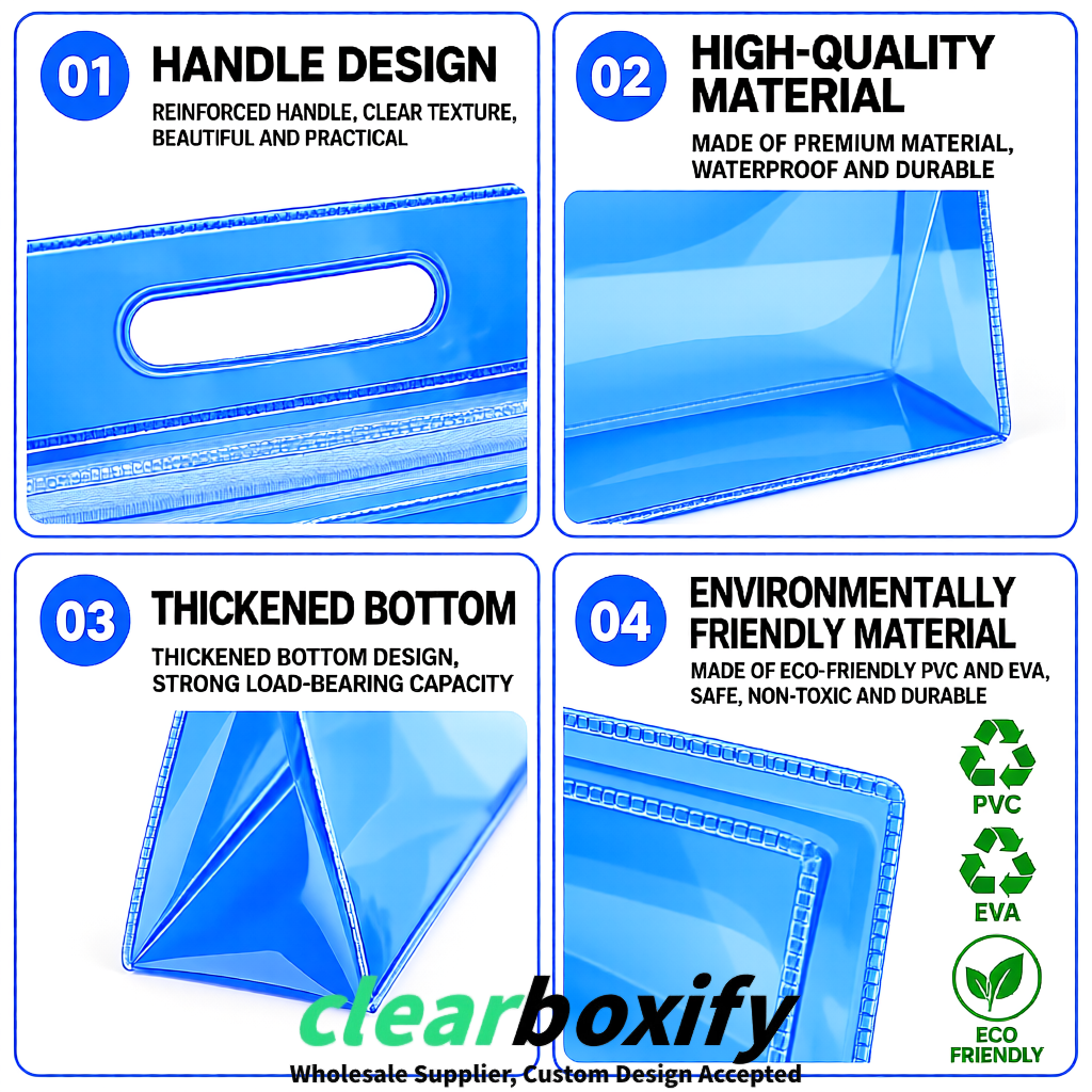 Klein Blue EVA/PVC Cosmetic Bags | OEM/ODM Clear Zipper Makeup Pouches