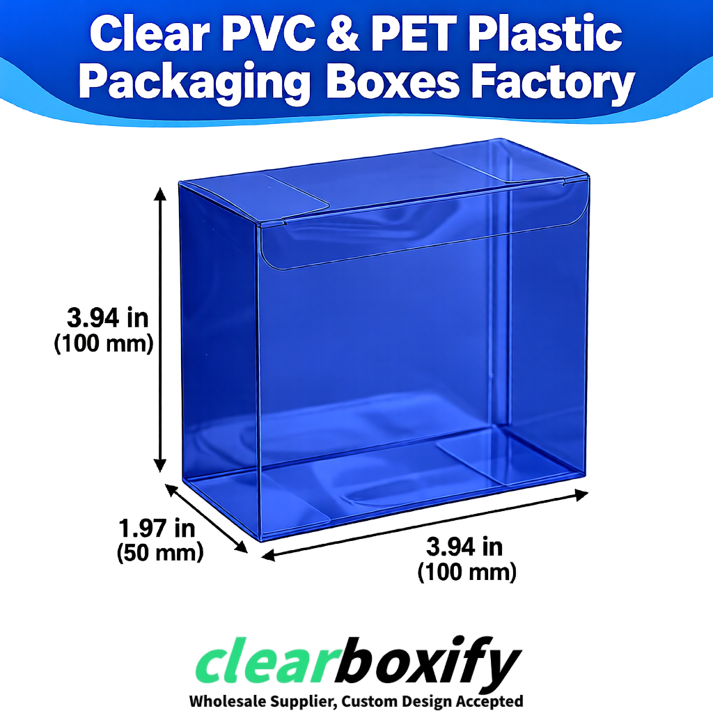 Wholesale Klein Blue Clear PVC & PET Boxes 90x90x90mm 100x100x30/50/100mm