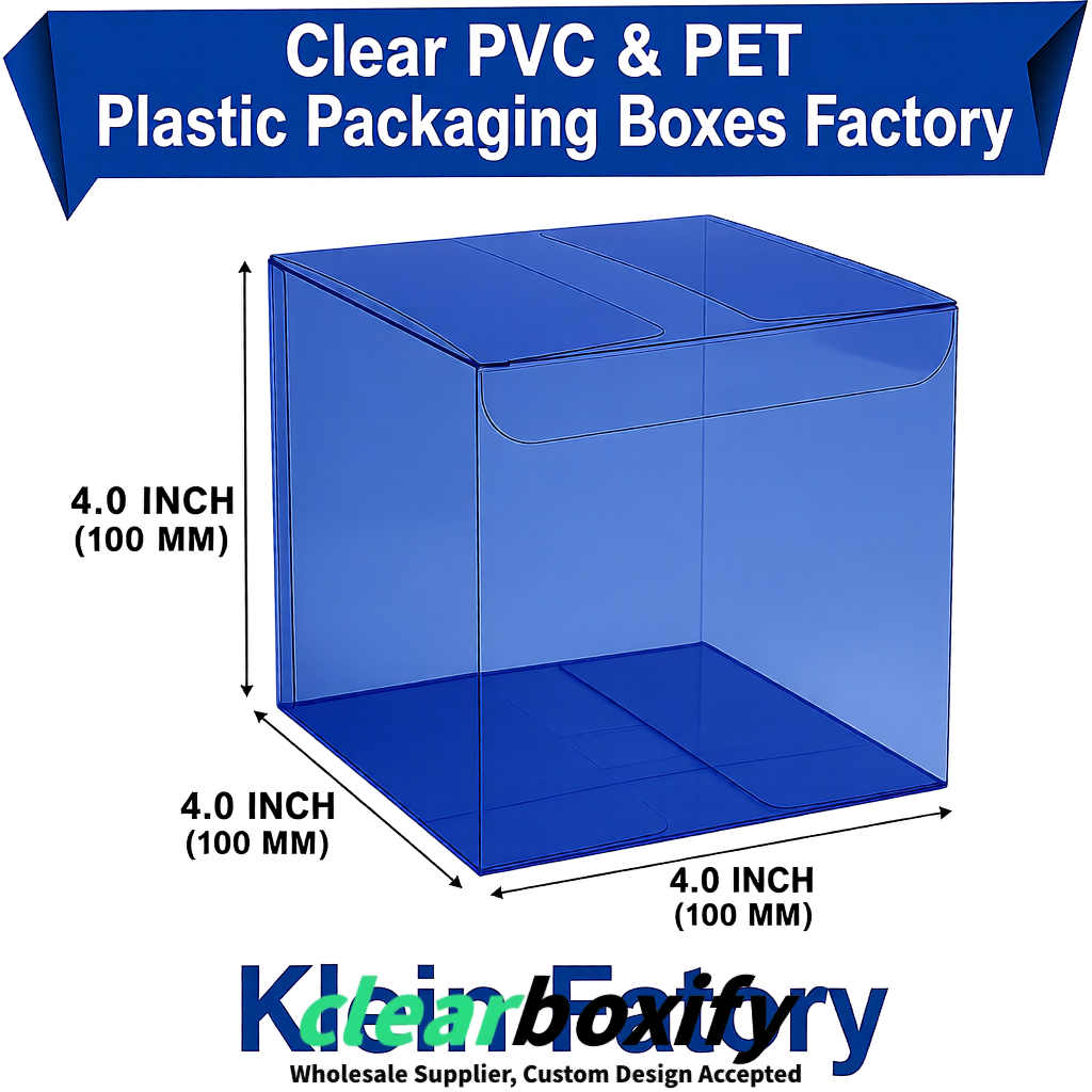Wholesale Klein Blue Clear PVC & PET Boxes 90x90x90mm 100x100x30/50/100mm Wholesale Klein Blue Clear PVC & PET Boxes 90x90x90mm 100x100x30/50/100mm