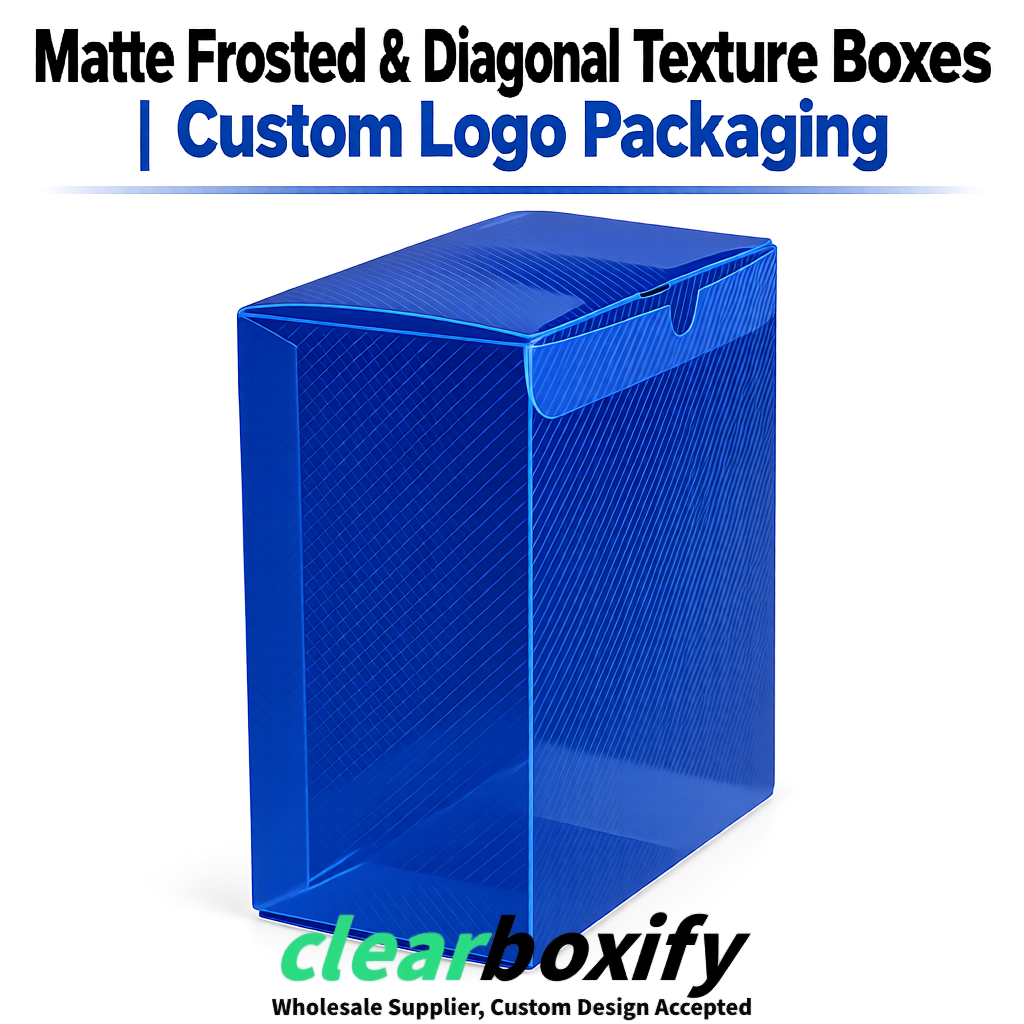 Klein Blue Matte PP Frosted & Diagonal Texture Boxes with Diagonal Texture