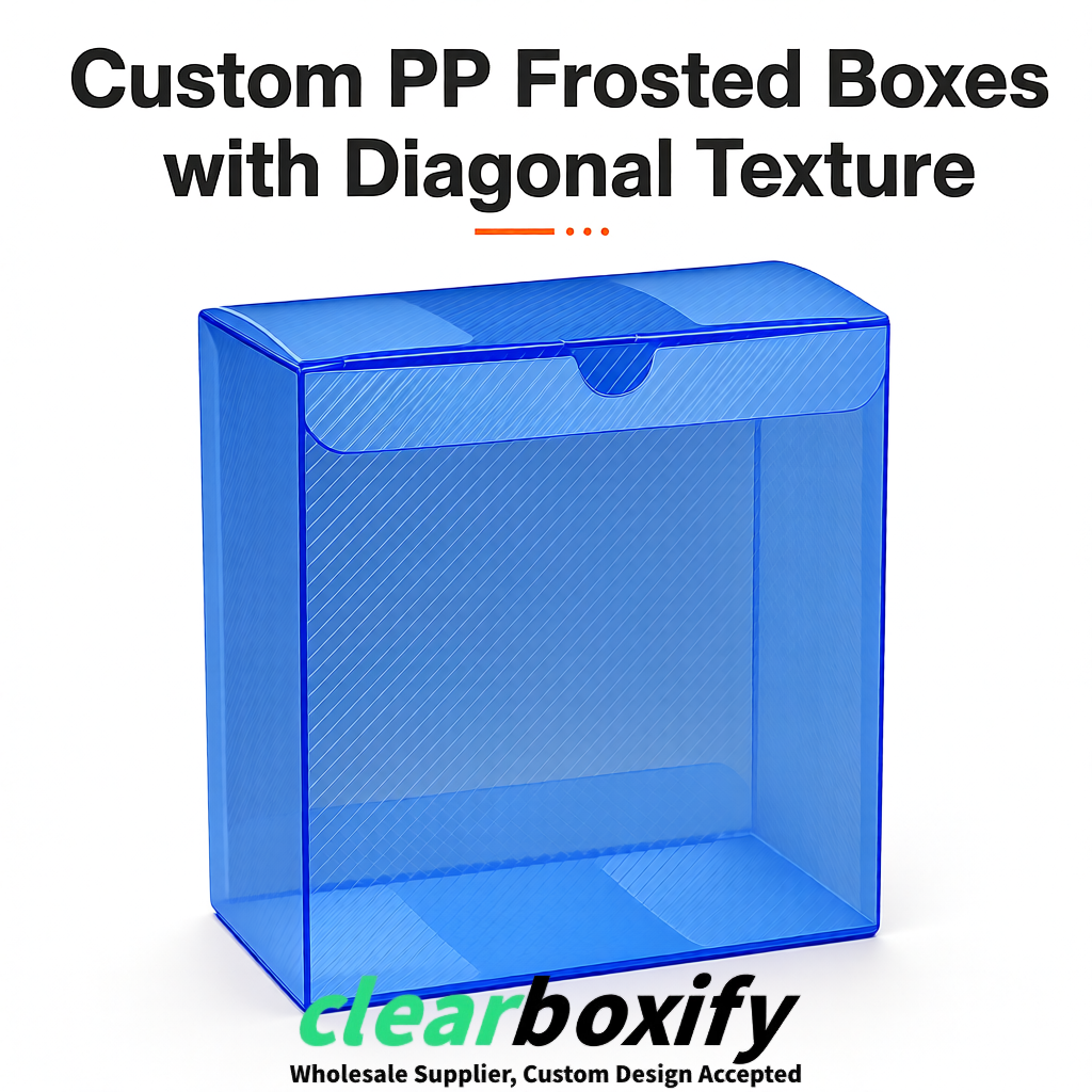 Klein Blue Matte PP Frosted & Diagonal Texture Boxes with Diagonal Texture