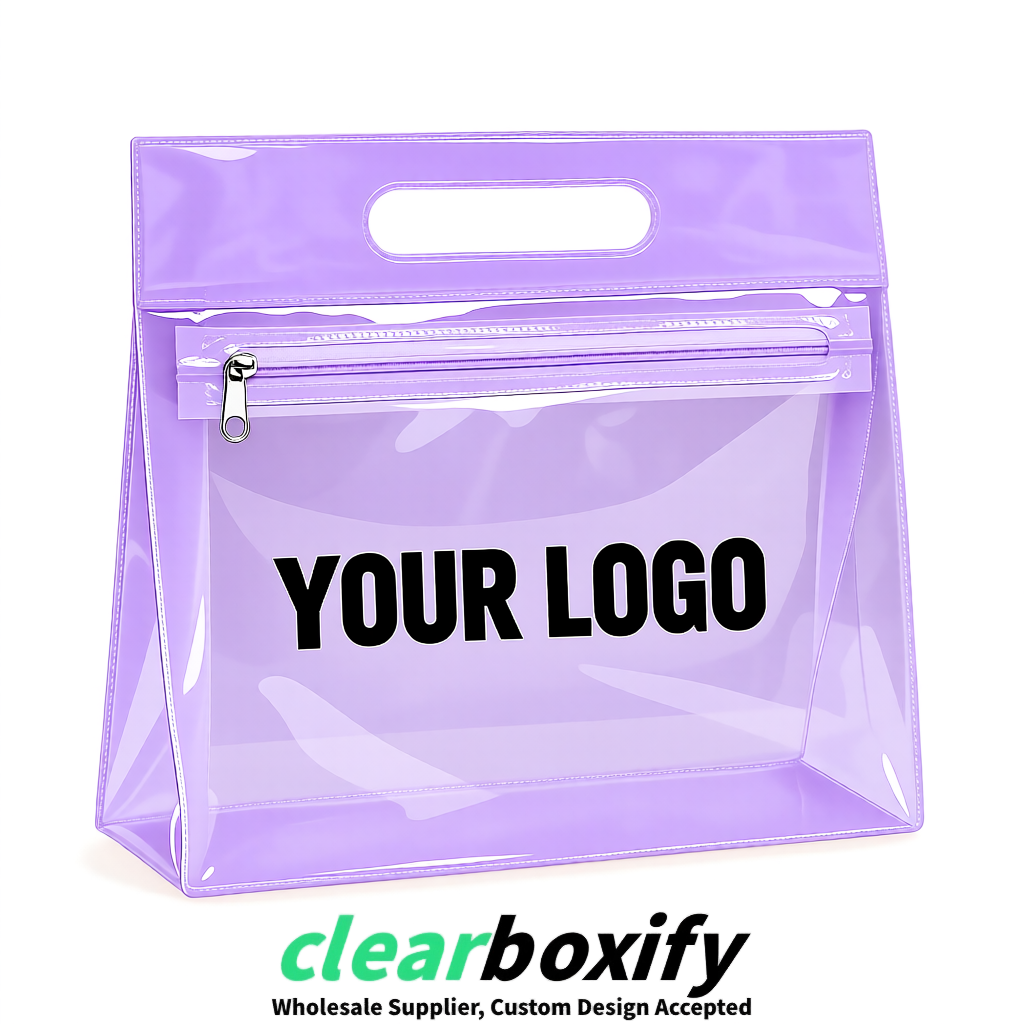 Lavender EVA/PVC Cosmetic Bags | OEM/ODM Clear Zipper Makeup Pouches