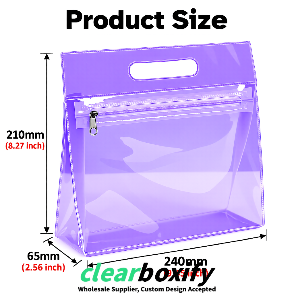 Lavender EVA/PVC Cosmetic Bags | OEM/ODM Clear Zipper Makeup Pouches