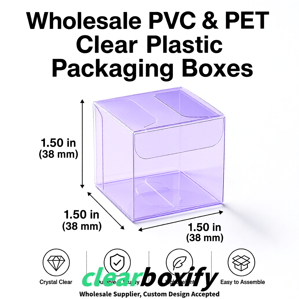Lavender Clear PVC & PET Boxes 38x38x38, 40x40x40, 50x50x50/80mm Lavender Clear PVC & PET Boxes 38x38x38, 40x40x40, 50x50x50/80mm