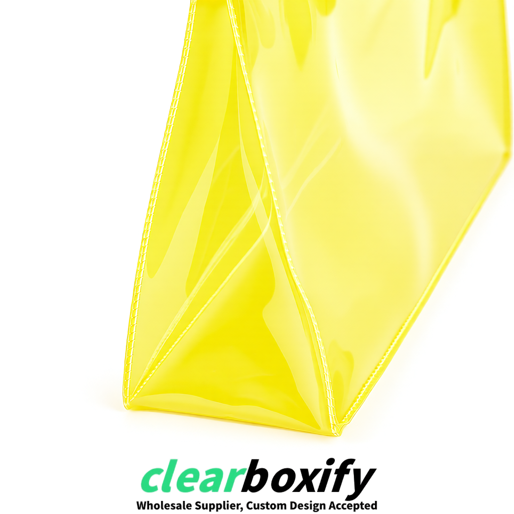 Lemon Yellow EVA/PVC Cosmetic Bags | OEM/ODM Clear Zipper Makeup Pouches