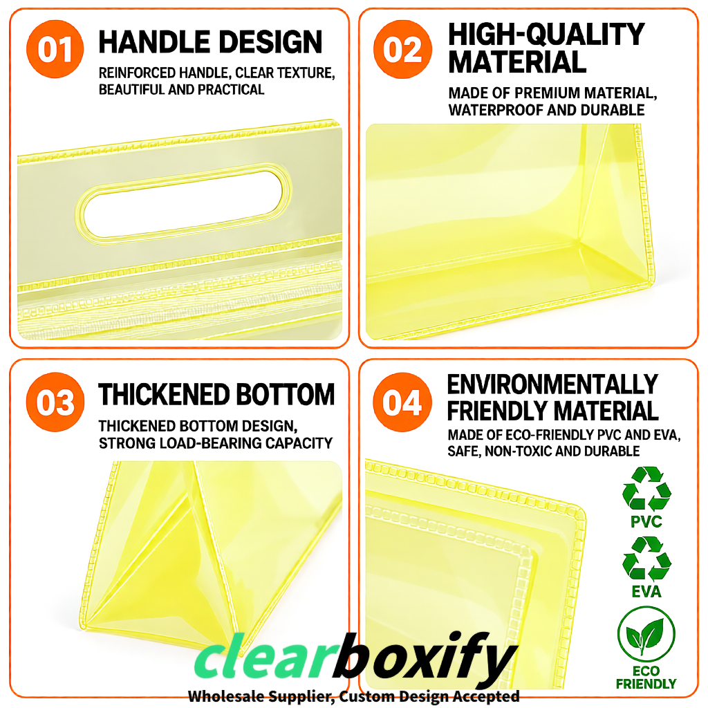 Lemon Yellow EVA/PVC Cosmetic Bags | OEM/ODM Clear Zipper Makeup Pouches Lemon Yellow EVA/PVC Cosmetic Bags | OEM/ODM Clear Zipper Makeup Pouches