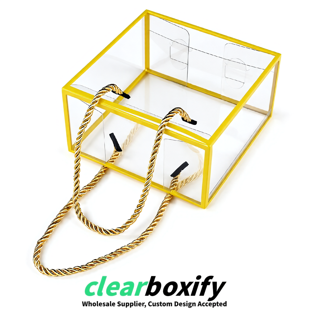 Lemon Yellow Private Label Clear PVC, PP, PET Tote Bags & Handbags Wholesale