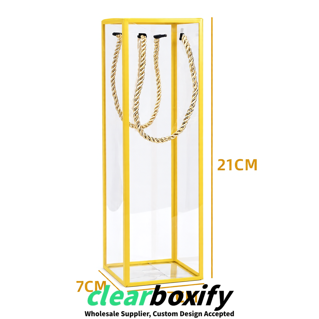 Lemon Yellow Private Label Clear PVC, PP, PET Tote Bags & Handbags Wholesale