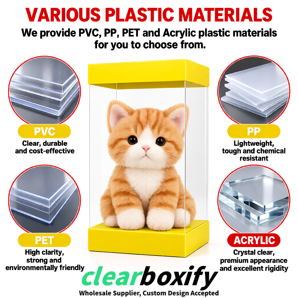 Lemon Yellow Clear Toy Display Boxes with White Base & Top | Wholesale Bulk Packaging Lemon Yellow Clear Toy Display Boxes with White Base & Top | Wholesale Bulk Packaging