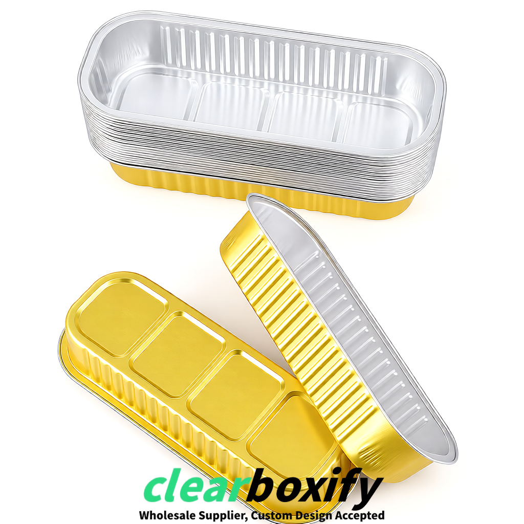 Lemon Yellow Mini Loaf Pans with Clear Lids 6.8oz Rectangular Aluminum Foil Baking Pans Supplier
