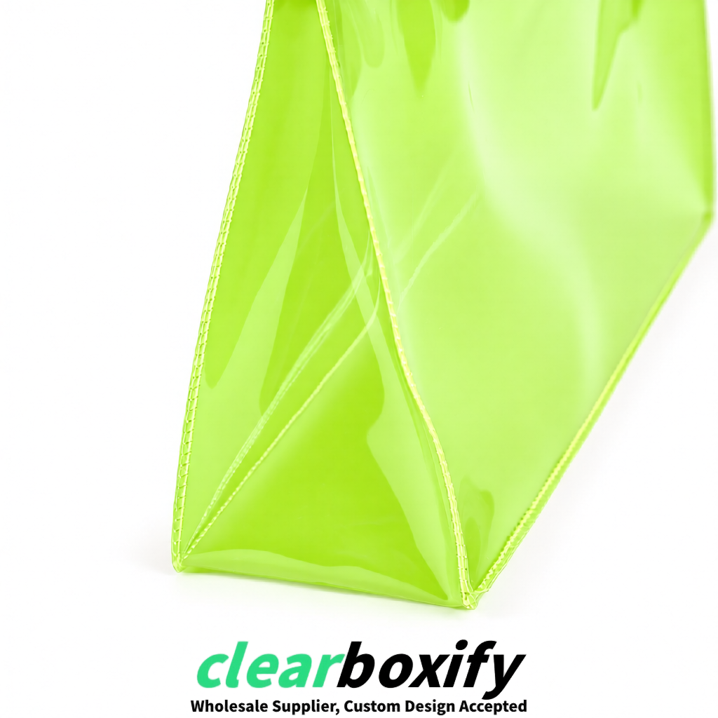 Lime Green EVA/PVC Cosmetic Bags | OEM/ODM Clear Zipper Makeup Pouches