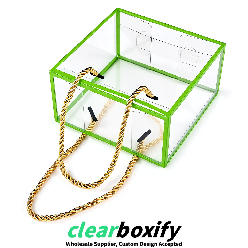 Lime Green Private Label Clear PVC, PP, PET Tote Bags & Handbags Wholesale