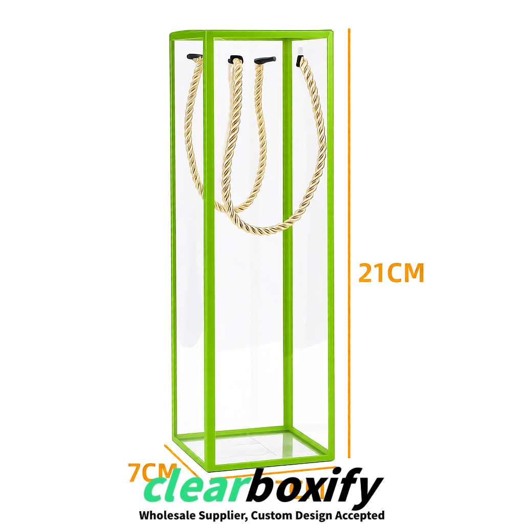 Lime Green Private Label Clear PVC, PP, PET Tote Bags & Handbags Wholesale