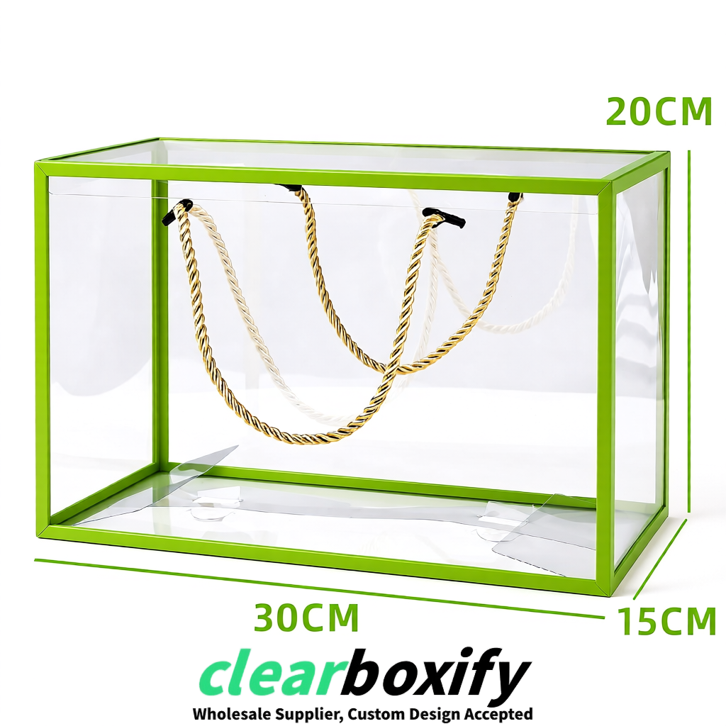 Lime Green Private Label Clear PVC, PP, PET Tote Bags & Handbags Wholesale