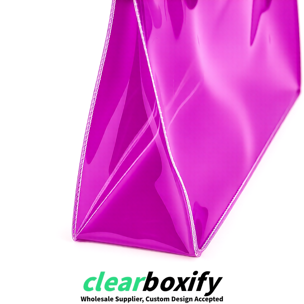 Magenta EVA/PVC Cosmetic Bags | OEM/ODM Clear Zipper Makeup Pouches