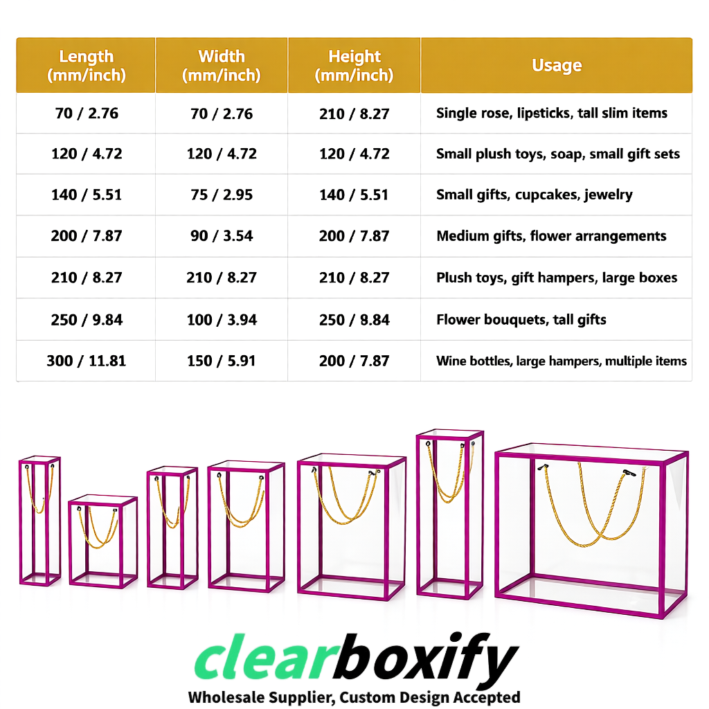 Magenta Private Label Clear PVC, PP, PET Tote Bags & Handbags Wholesale