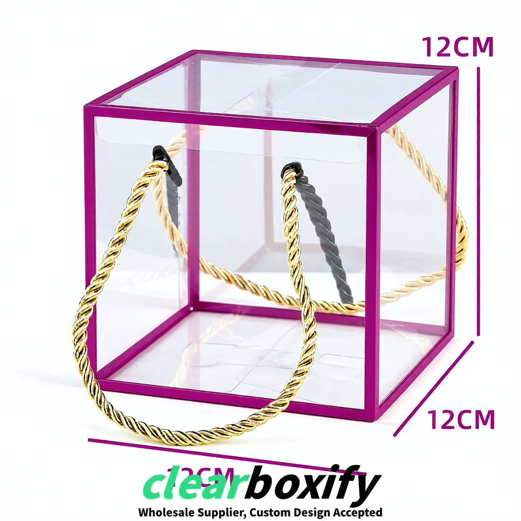 Magenta Private Label Clear PVC, PP, PET Tote Bags & Handbags Wholesale