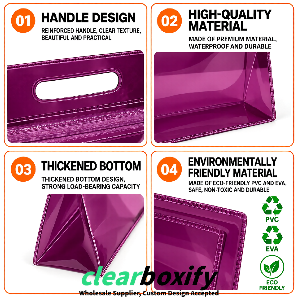 Maroon EVA/PVC Cosmetic Bags | OEM/ODM Clear Zipper Makeup Pouches Maroon EVA/PVC Cosmetic Bags | OEM/ODM Clear Zipper Makeup Pouches