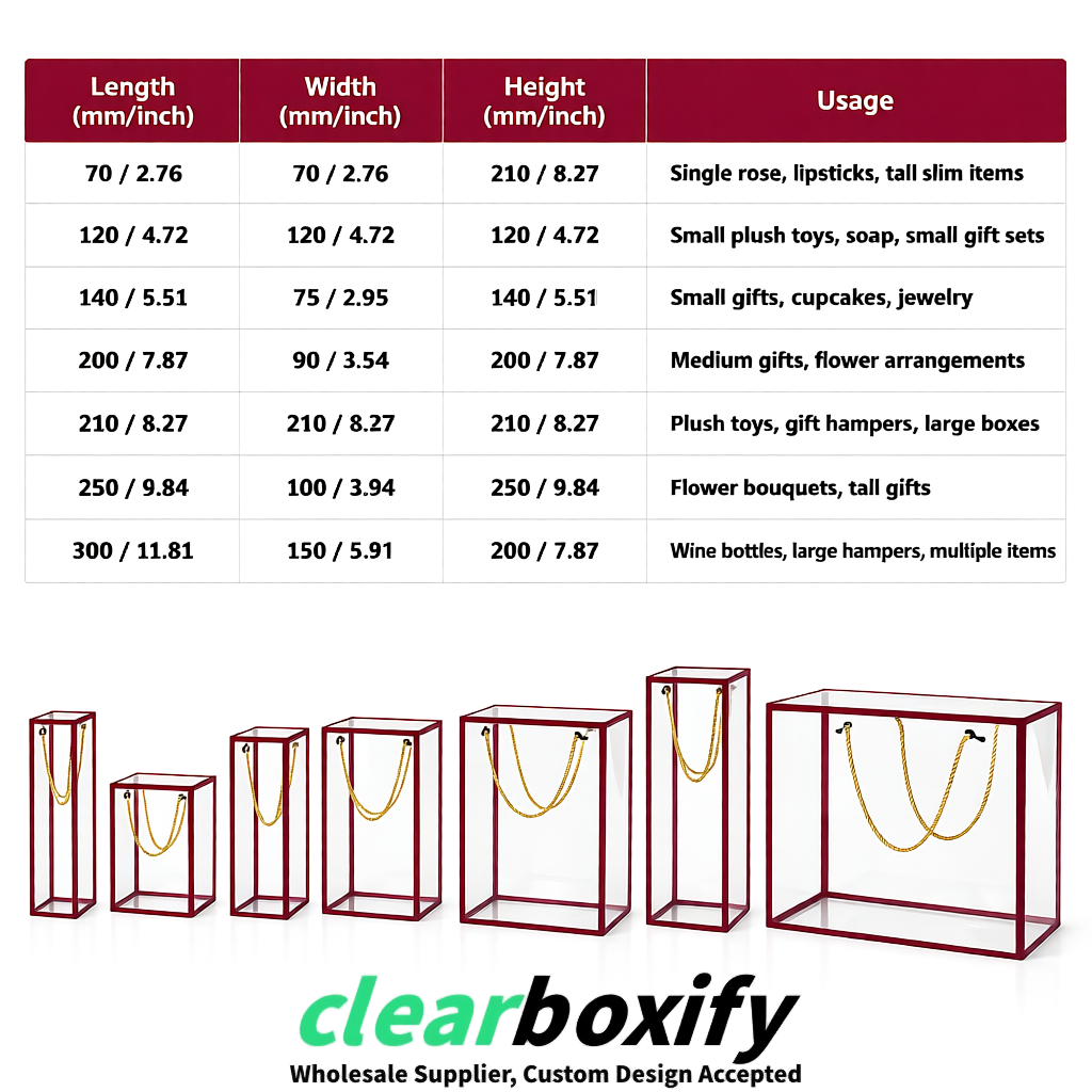 Maroon Private Label Clear PVC, PP, PET Tote Bags & Handbags Wholesale