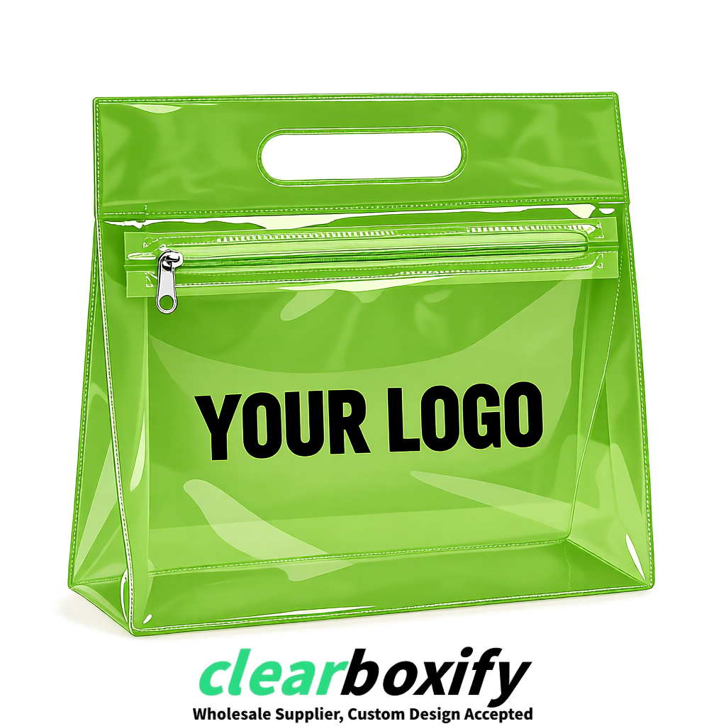 Matcha Green EVA/PVC Cosmetic Bags | OEM/ODM Clear Zipper Makeup Pouches