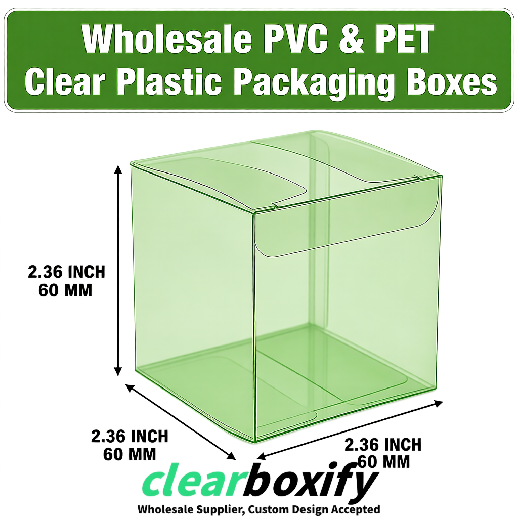 Matcha Green Wholesale Clear PVC & PET Boxes 50x50x120/150/200mm 60x60x60/120 mm