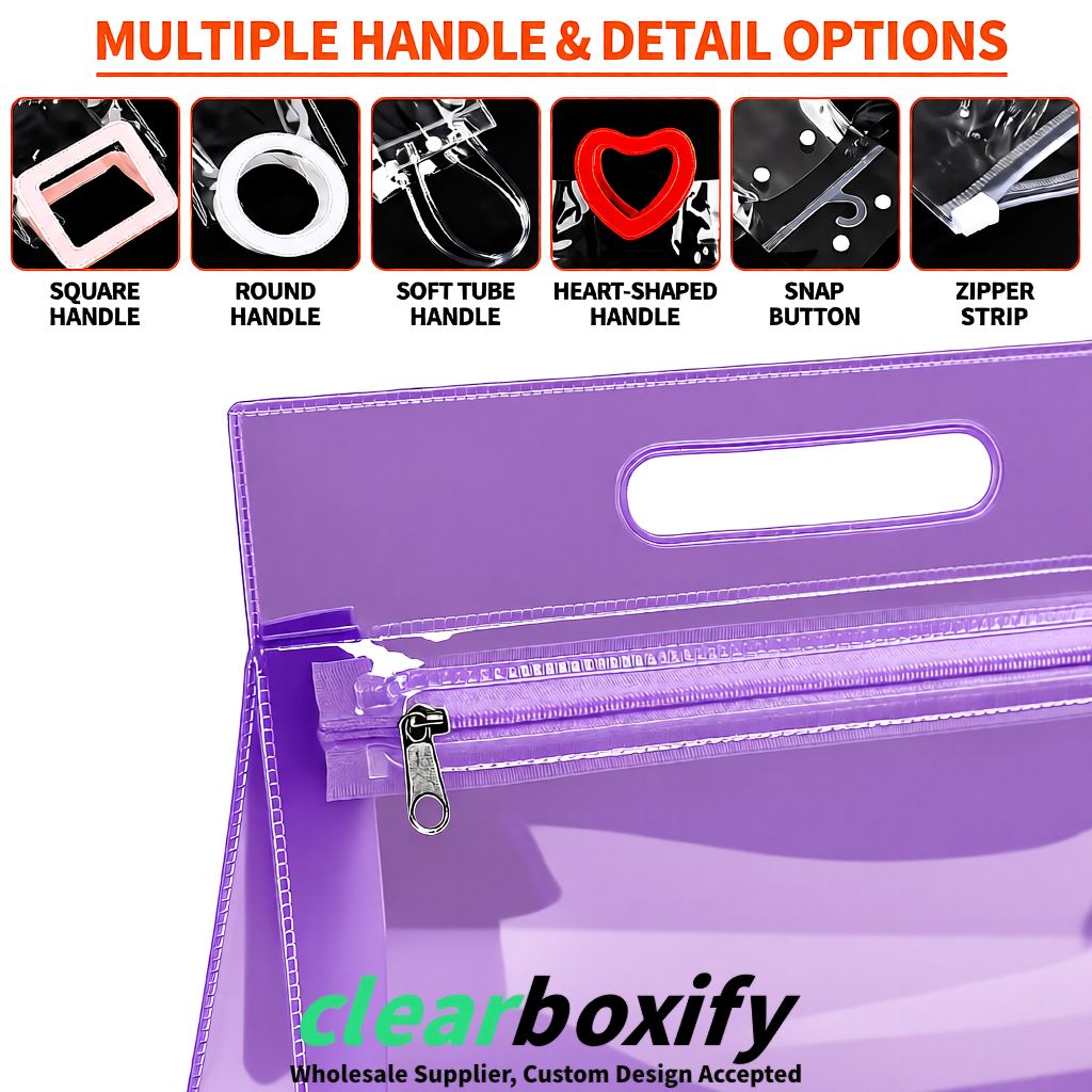 Mauve EVA/PVC Cosmetic Bags | OEM/ODM Clear Zipper Makeup Pouches