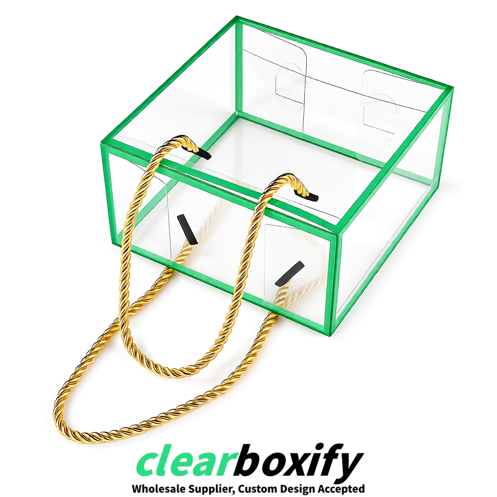 Mint Green Private Label Clear PVC, PP, PET Tote Bags & Handbags Wholesale