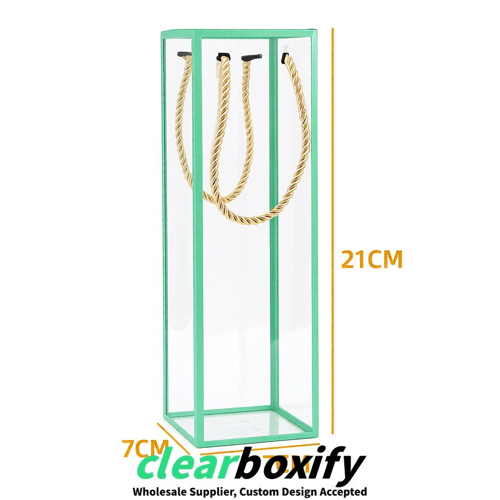 Mint Green Private Label Clear PVC, PP, PET Tote Bags & Handbags Wholesale