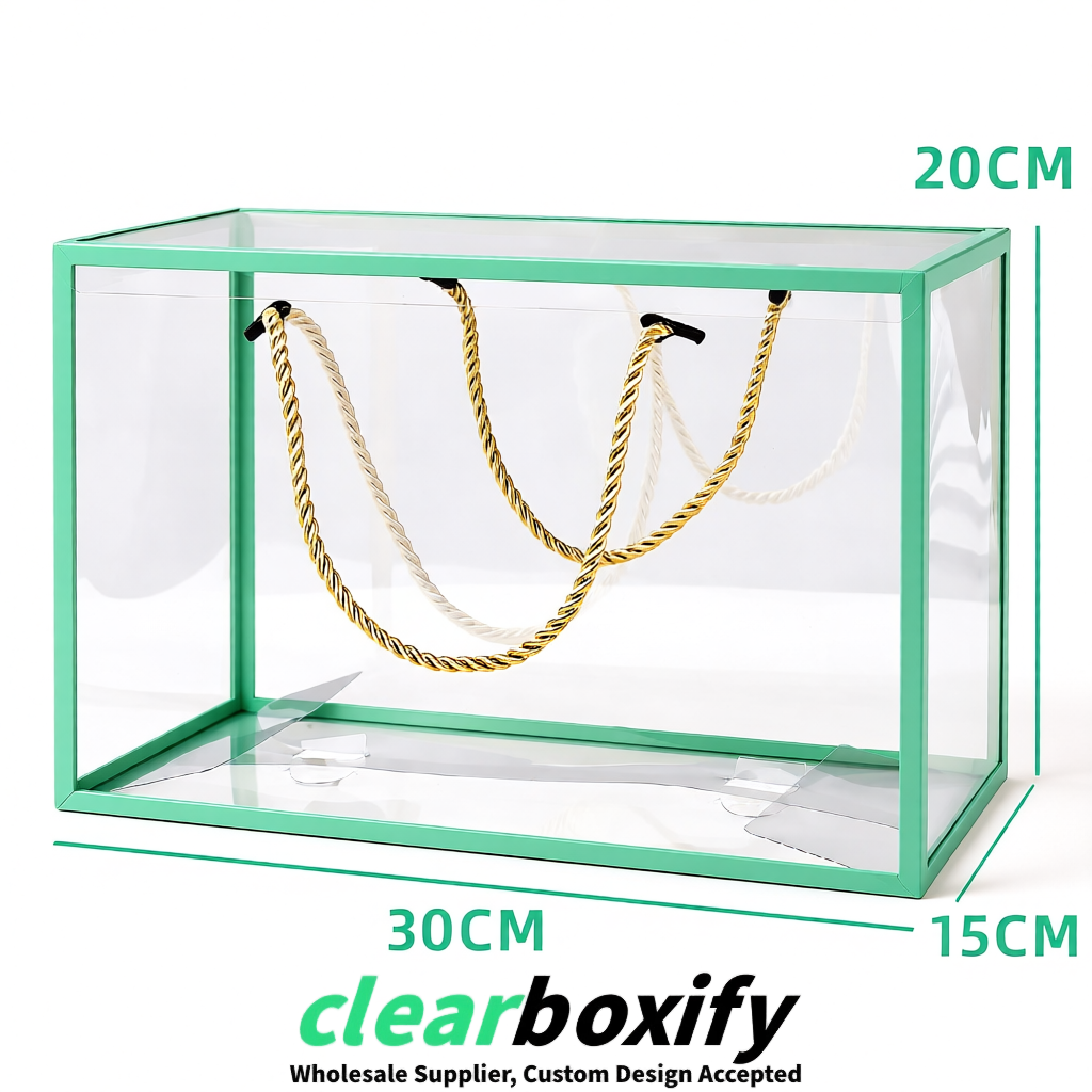 Mint Green Private Label Clear PVC, PP, PET Tote Bags & Handbags Wholesale