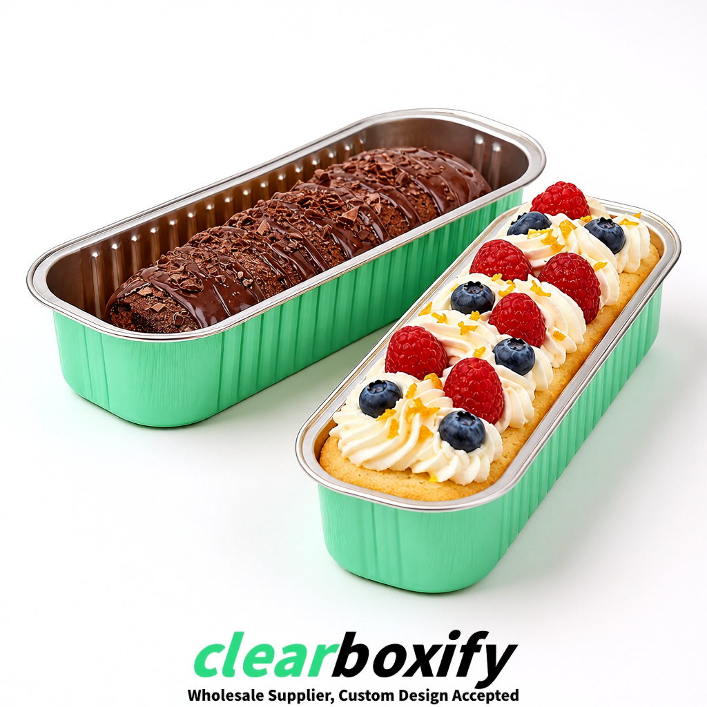 Mint Green Mini Loaf Pans with Clear Lids 6.8oz Rectangular Aluminum Foil Baking Pans Supplier Mint Green Mini Loaf Pans with Clear Lids 6.8oz Rectangular Aluminum Foil Baking Pans Supplier