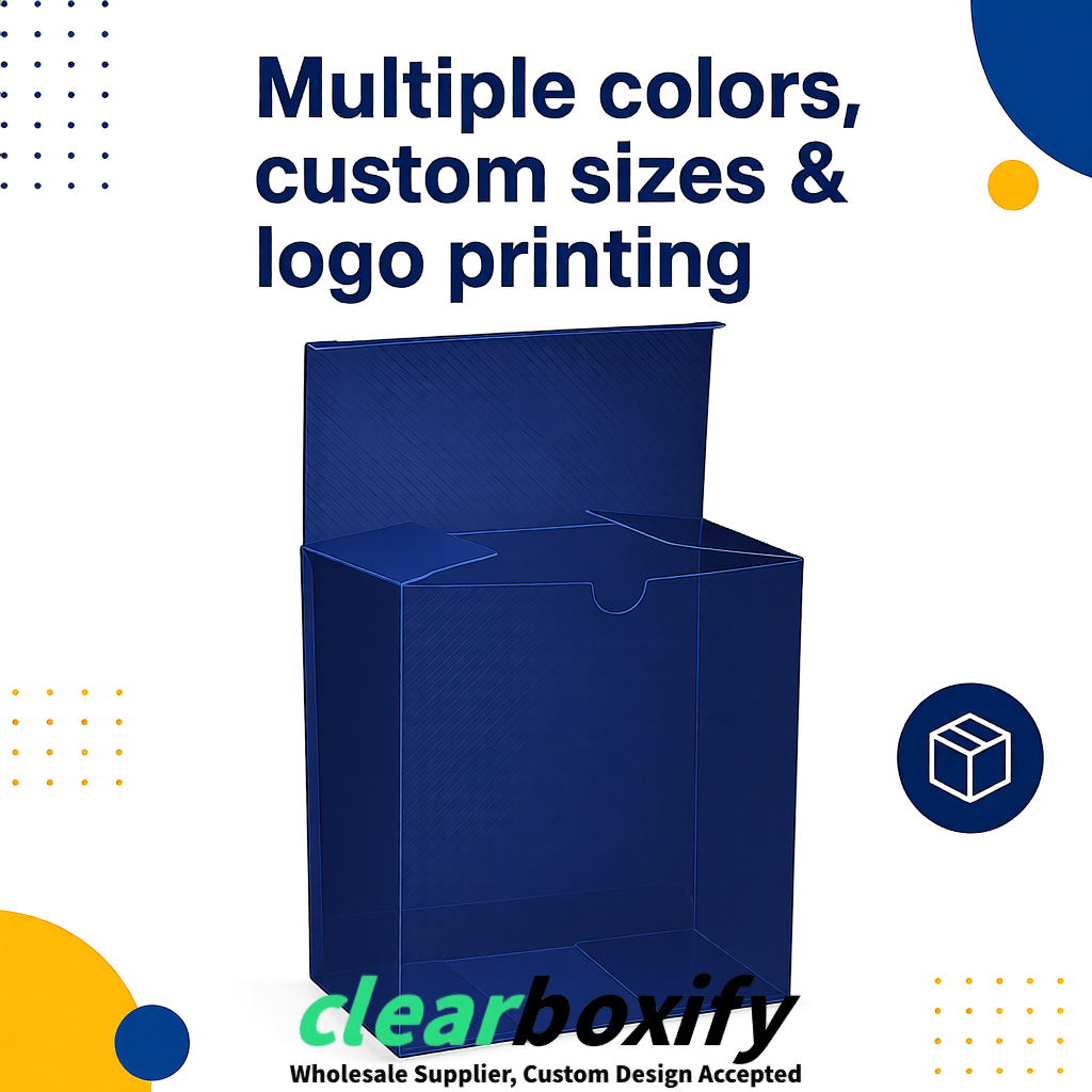 Navy Blue Matte PP Frosted & Diagonal Texture Boxes with Diagonal Texture