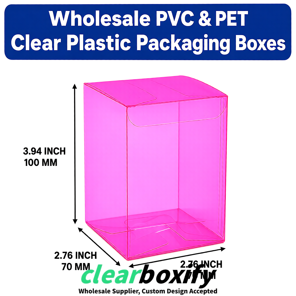 PPWR-Aligned Neon Pink Translucent PVC & PET Boxes 60x60x180mm 76x76x76mm 70x70x70/100/120mm PPWR-Aligned Neon Pink Translucent PVC & PET Boxes 60x60x180mm 76x76x76mm 70x70x70/100/120mm