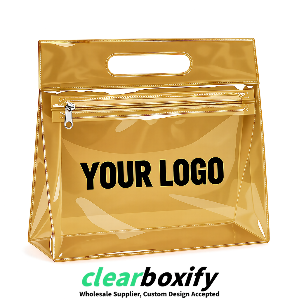 Ochre EVA/PVC Cosmetic Bags | OEM/ODM Clear Zipper Makeup Pouches
